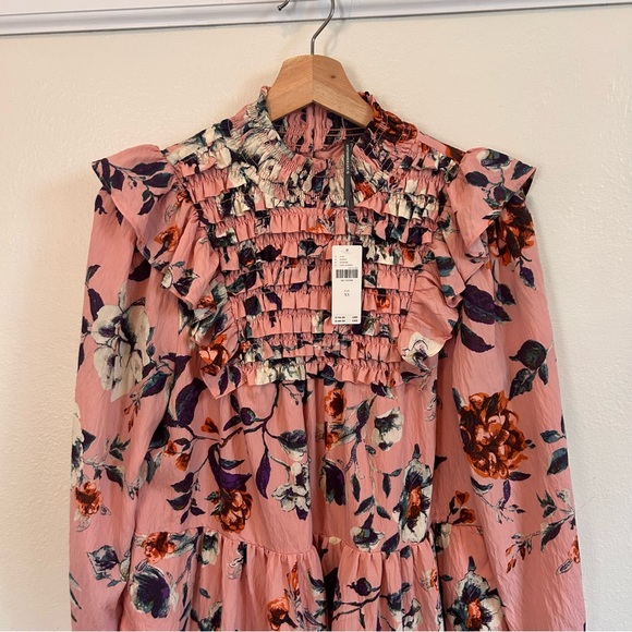 anthropologie pink combo dress Anthropologie XS NWT The Cerise Maxi Slip Dress Lounge Sleep Pink Lace New